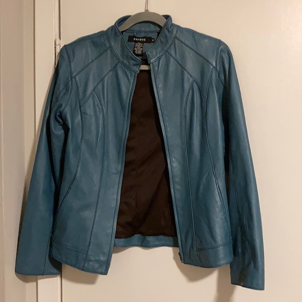 4/$25 Sky Blue Leather Jacket